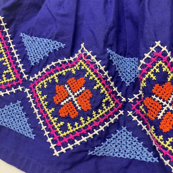 Mini Boden Embroidered Festival Skirt Girls Size 4-5 Blue 100% Cotton - Picture 7 of 11